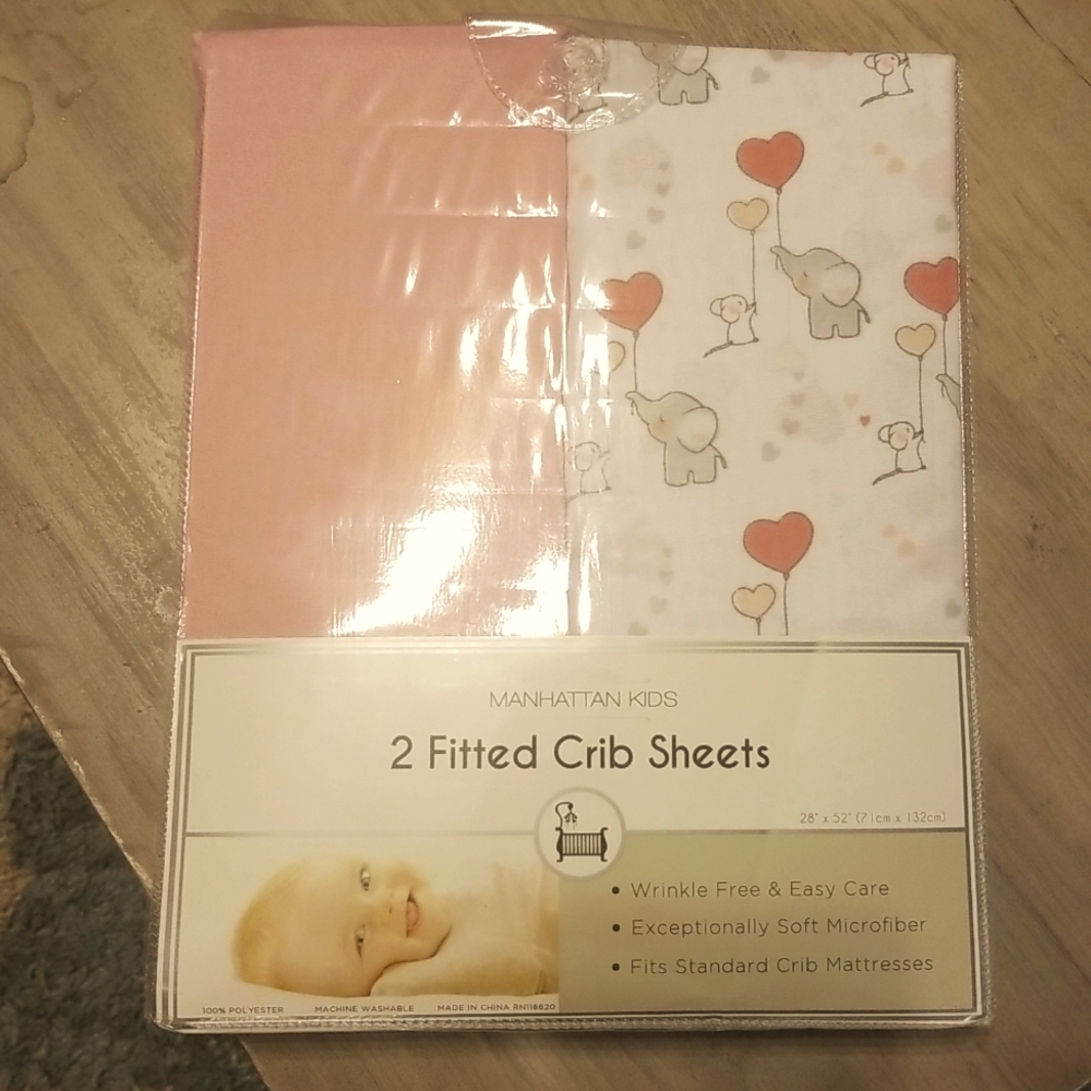 New 2 Pack Fitted Crib Sheets